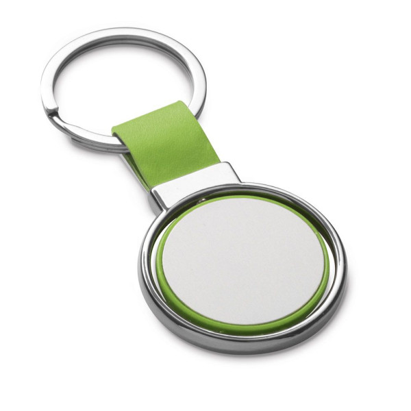 Porte-clés ALBRIGHT en métal et PU - Personnalisation par doming | BCM Goodies