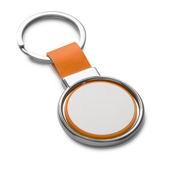 Porte-clés ALBRIGHT en métal et PU - Personnalisation par doming | BCM Goodies
