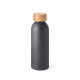 Bouteille QUETA en aluminium de 550mL avec bouchon en bambou - Personnalisable avec logo - BCM Goodies