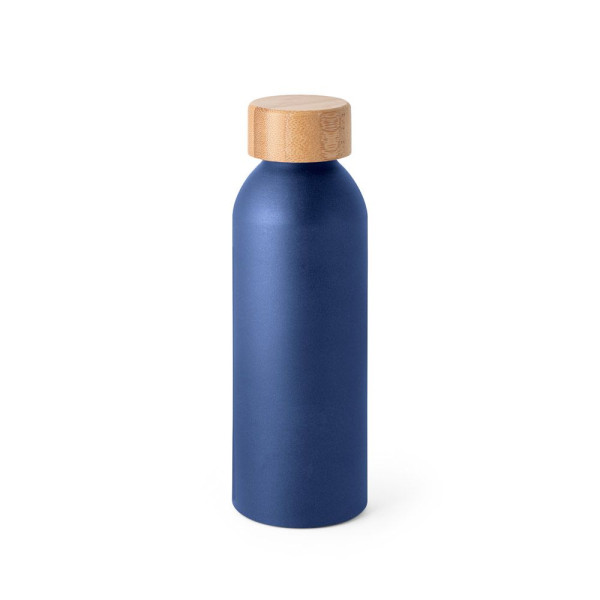 Bouteille QUETA en aluminium de 550mL avec bouchon en bambou - Personnalisable avec logo - BCM Goodies