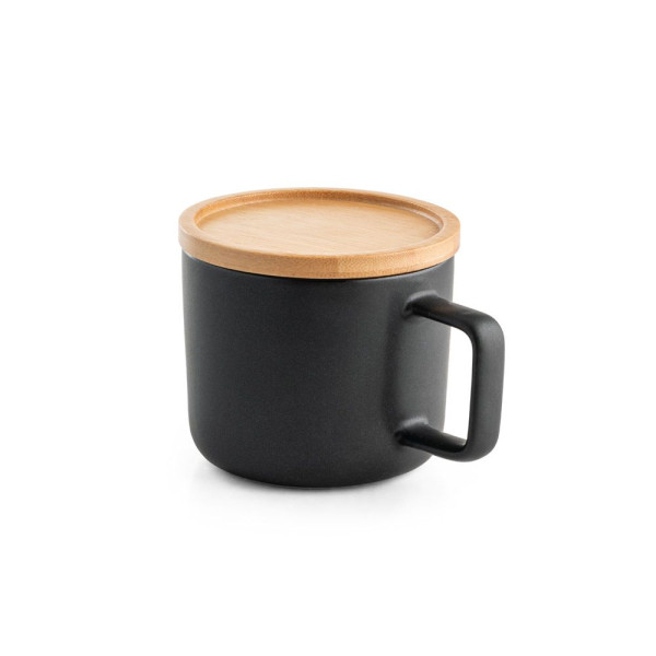 Tasse en céramique FANGIO de 220 mL avec couvercle et base en bambou - BCM Goodies
