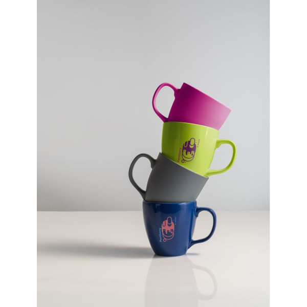 Tasse en porcelaine PANTHONY MAT avec hydroglaçage 450 mL - Objet publicitaire personnalisable pour entreprise