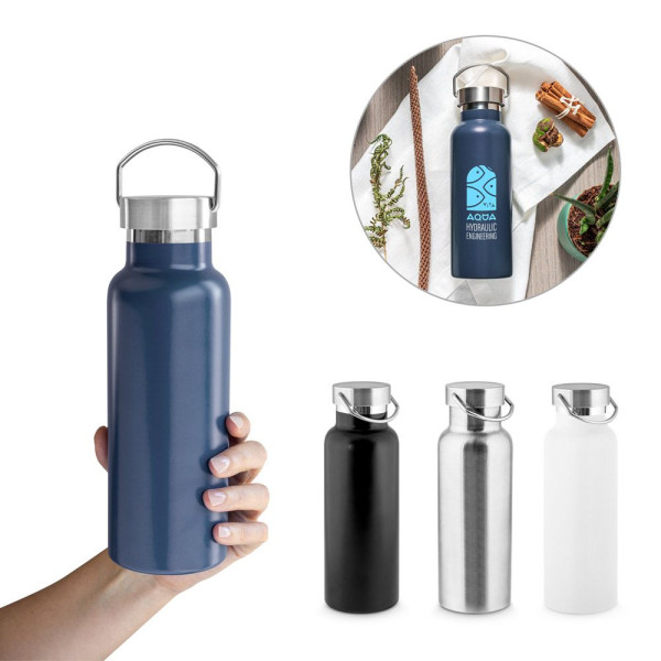 Bouteille en acier inoxydable recyclé avec isolation sous vide de 810 ml - Personnalisable pour entreprises