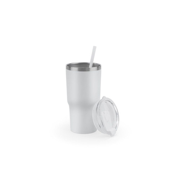 Gobelet de voyage compact en acier inoxydable recyclé 600mL personnalisable - JOYNER M. - BCM Goodies