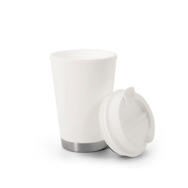 Tasse de voyage en PP à double paroi FIGLIOLI - Objet publicitaire de qualité pour entreprises