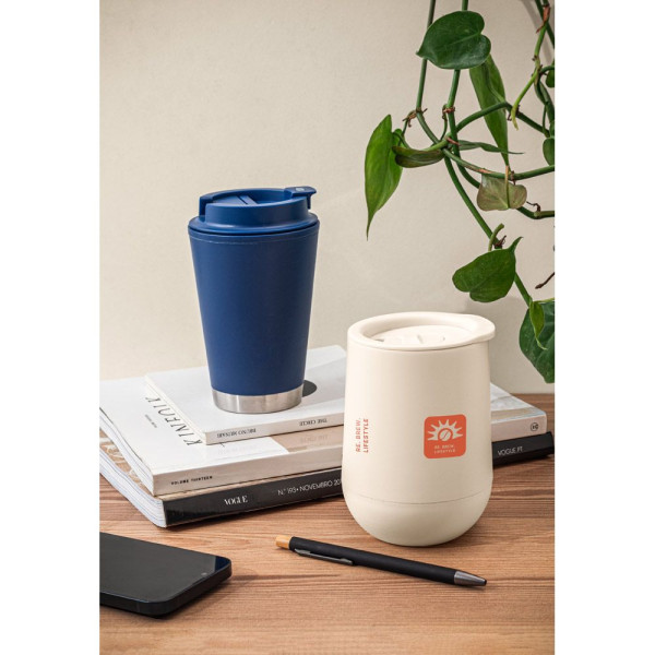 Tasse de voyage en PP à double paroi FIGLIOLI - Objet publicitaire de qualité pour entreprises