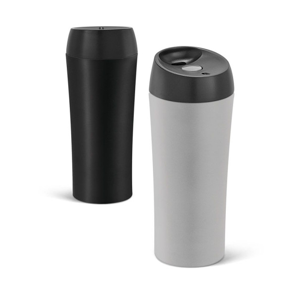 Mug de voyage personnalisable en acier inoxydable et PP - Contenance 470mL