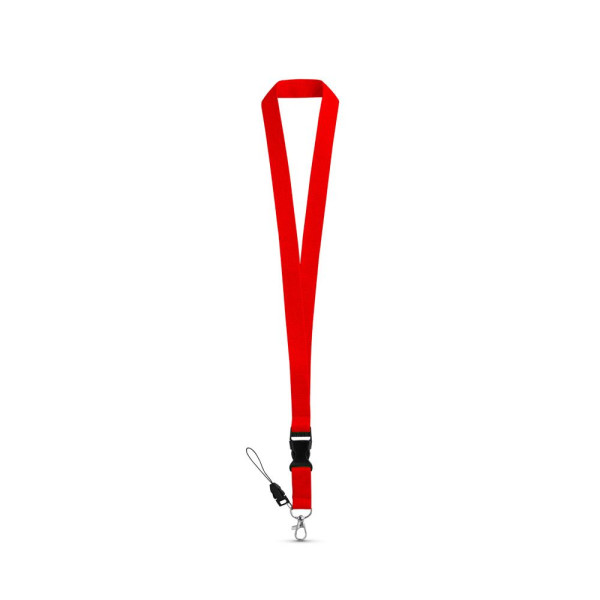 Tour de cou en polyester avec mousqueton en métal ANQUETIL - Accessoire promotionnel personnalisable | BCM Goodies