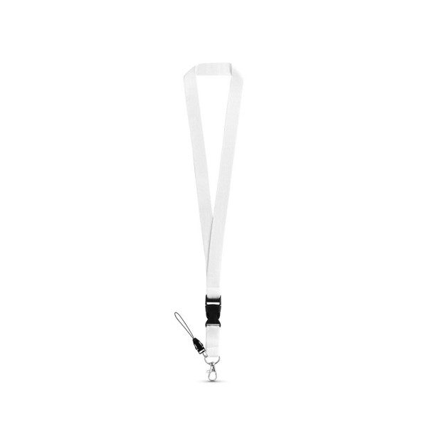 Tour de cou en polyester avec mousqueton en métal ANQUETIL - Accessoire promotionnel personnalisable | BCM Goodies
