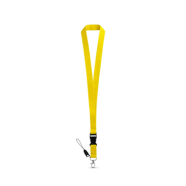 Tour de cou en polyester avec mousqueton en métal ANQUETIL - Accessoire promotionnel personnalisable | BCM Goodies