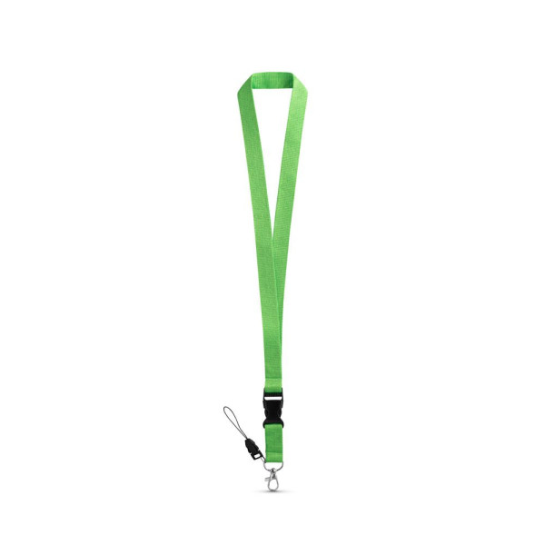 Tour de cou en polyester avec mousqueton en métal ANQUETIL - Accessoire promotionnel personnalisable | BCM Goodies
