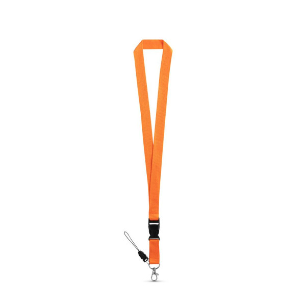 Tour de cou en polyester avec mousqueton en métal ANQUETIL - Accessoire promotionnel personnalisable | BCM Goodies