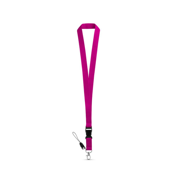 Tour de cou en polyester avec mousqueton en métal ANQUETIL - Accessoire promotionnel personnalisable | BCM Goodies