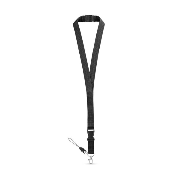Tour de cou personnalisable en polyester avec mousqueton en métal - BCM Goodies