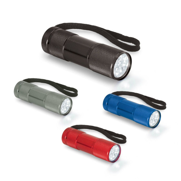 Lampe de poche en aluminium avec 9 LED FLASHY - Objet publicitaire pour entreprises