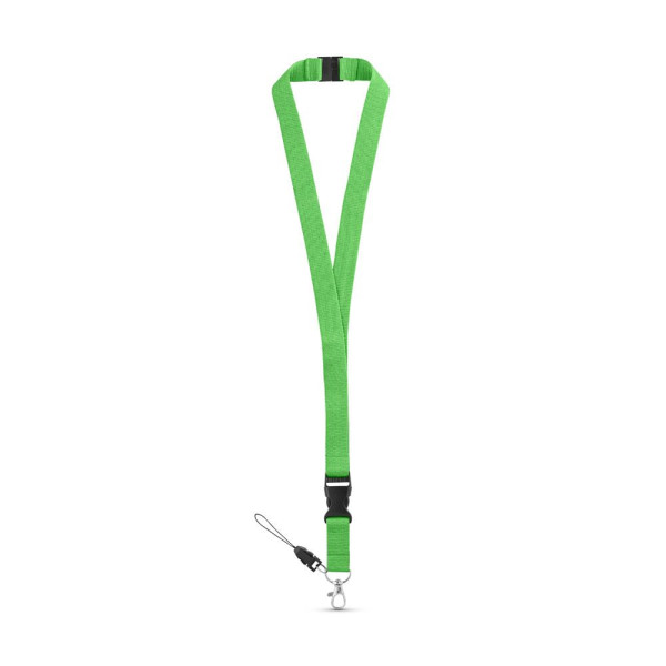 Tour de cou personnalisable en polyester avec mousqueton en métal - BCM Goodies