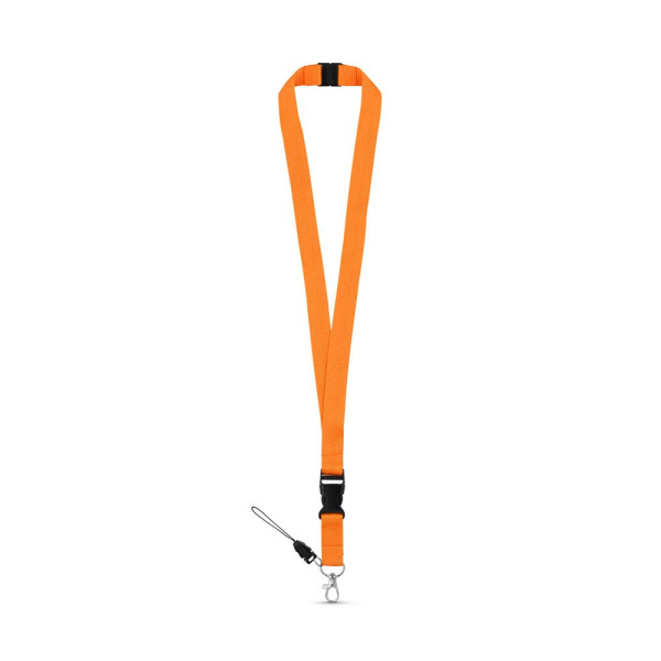Tour de cou personnalisable en polyester avec mousqueton en métal - BCM Goodies
