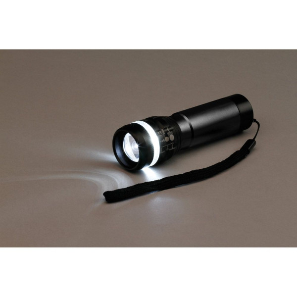 Lampe de poche ZOOMIN en aluminium avec fonction de zoom et 3 modes d'éclairage