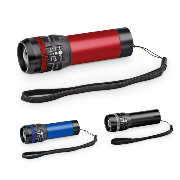 Lampe de poche ZOOMIN en aluminium avec fonction de zoom et 3 modes d'éclairage