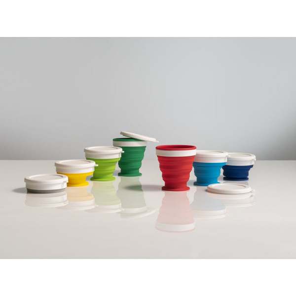 Verre de voyage pliable ASTRADA silicone et PP 250mL personnalisable - BCM Goodies