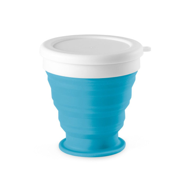 Verre de voyage pliable ASTRADA silicone et PP 250mL personnalisable - BCM Goodies