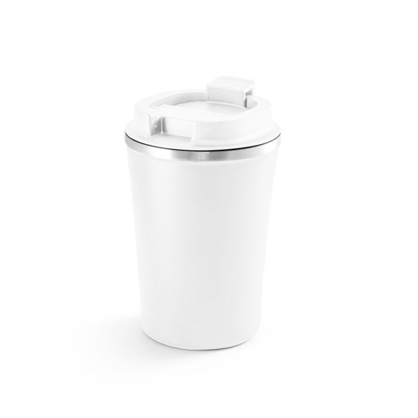 Tasse de voyage PHELPS 470mL acier inoxydable et PP - Personnalisable pour entreprise
