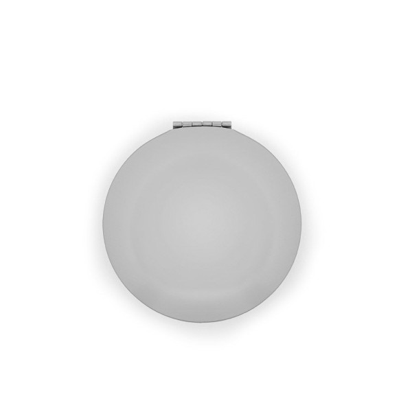Miroir rond double face en aluminium KAYLA avec fermeture magnétique - Objet publicitaire personnalisable | BCM Goodies