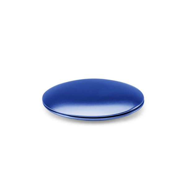 Miroir rond double face en aluminium KAYLA avec fermeture magnétique - Objet publicitaire personnalisable | BCM Goodies