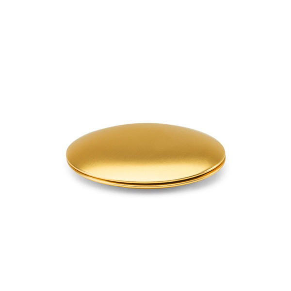 Miroir rond double face en aluminium KAYLA avec fermeture magnétique - Objet publicitaire personnalisable | BCM Goodies