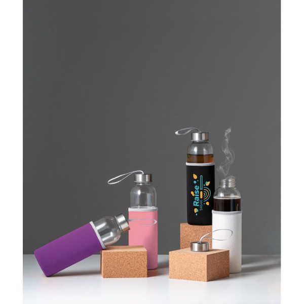 Bouteille de sport en verre et acier inoxydable 520 mL personnalisable pour entreprises - RAISE
