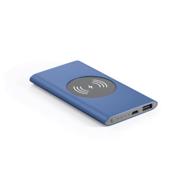 Power bank CASSINI 4 000 mAh avec chargeur sans fil 5W en aluminium recyclé - BCM Goodies
