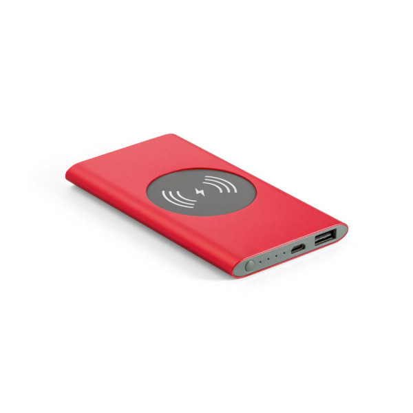 Power bank CASSINI 4 000 mAh avec chargeur sans fil 5W en aluminium recyclé - BCM Goodies