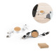 Câble USB rétractable 6 en 1 RUBINS en ABS recyclé et bambou - BCM Goodies