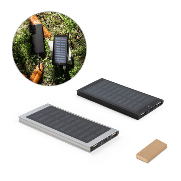 Batterie nomade CLERK 8 000 mAh avec panneau solaire en aluminium recyclé - BCM Goodies