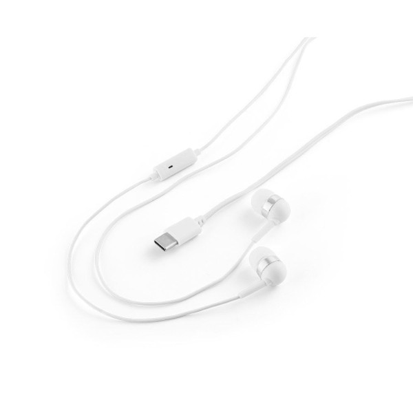 Écouteurs personnalisables avec câble USB-C de 1.2m et microphone intégré - BCM Goodies