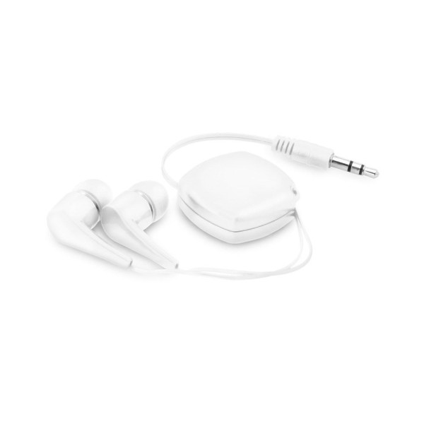 Écouteurs rétractables personnalisables - Accessoires hi-tech pour entreprise - BCM Goodies