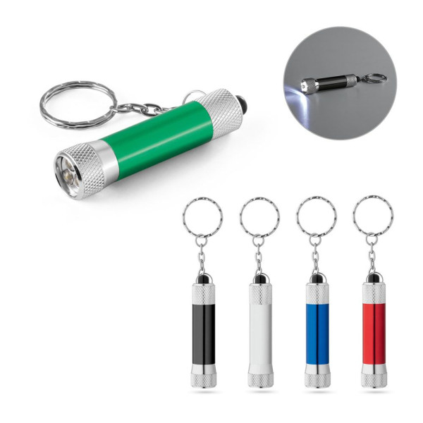 Porte-clés écologique en aluminium recyclé avec lampe de poche LED - BCM Goodies
