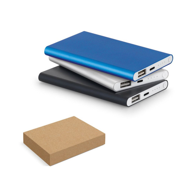 Power bank Slim de 4 000 mAh de MARCET - Accessoire écologique pour entreprises et événements