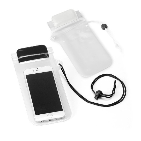 Étui pour téléphone portable en PVC résistant à l'eau - Accessoire publicitaire personnalisable | Soleil et pluie