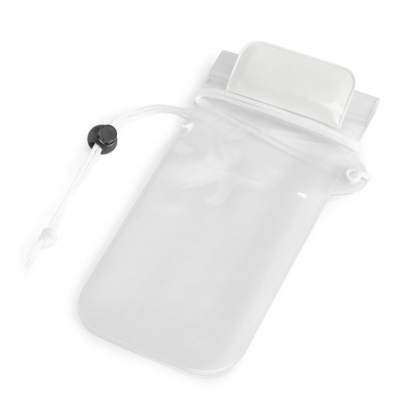 Étui pour téléphone portable en PVC résistant à l'eau - Accessoire publicitaire personnalisable | Soleil et pluie