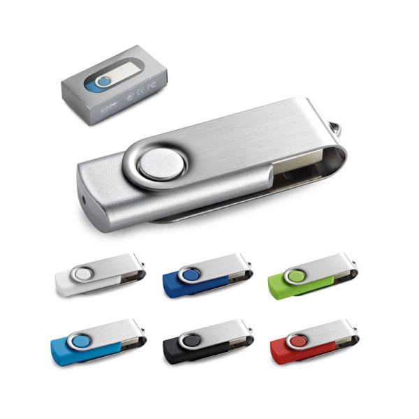 Clé USB personnalisable CLAUDIUS 4GB avec attache en métal - BCM Goodies
