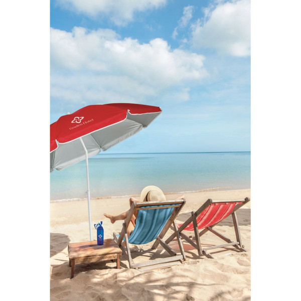 Parasol inclinable personnalisable PARANA 210T avec doublure argentée - BCM Goodies