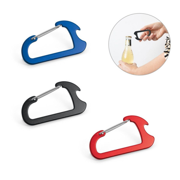 Mousqueton avec décapsuleur en aluminium pour porte-clés - Accessoire polyvalent et pratique | BCM Goodies