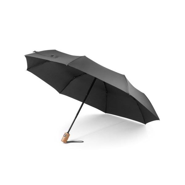 Parapluie pliable en polyester recyclé RIVER - Accessoire durable pour entreprise