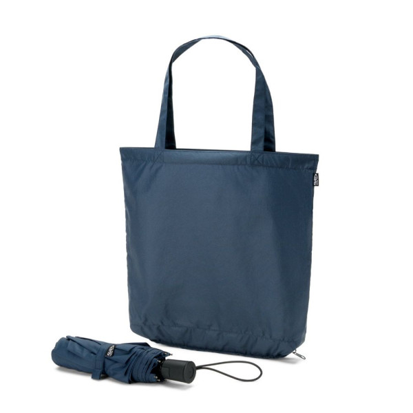 Parapluie 2 en 1 SKYLAR avec sac shopping en polyester recyclé - Goodies personnalisable pour entreprise