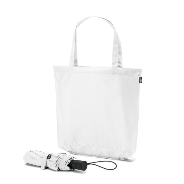 Parapluie 2 en 1 SKYLAR avec sac shopping en polyester recyclé - Goodies personnalisable pour entreprise