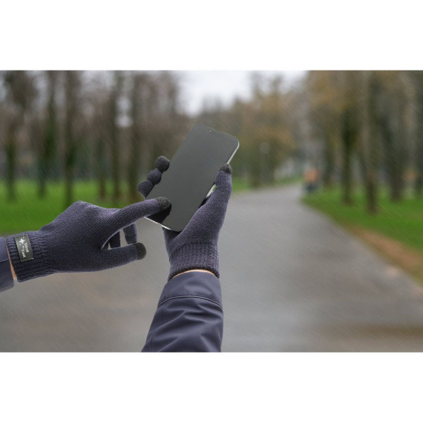 Gants en polyester recyclé (100% rPET) BURROW avec embouts tactiles - Personnalisables pour entreprises