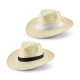 Chapeau de paille naturelle avec bande en polyester EDWARD POLI - Accessoire estival pour vos événements en extérieur | BCM Good