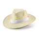 Chapeau de paille naturelle avec bande en polyester EDWARD POLI - Accessoire estival pour vos événements en extérieur | BCM Good