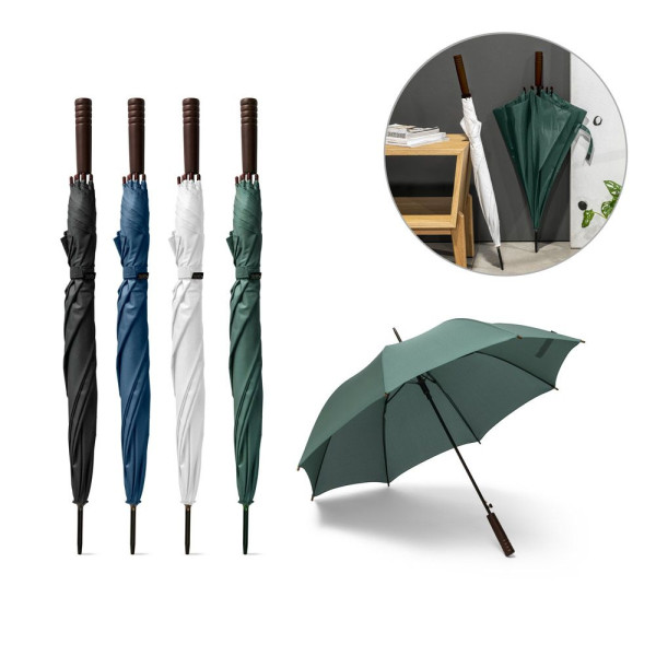 Parapluie APOLO en polyester recyclé pongee avec ouverture automatique - BCM Goodies